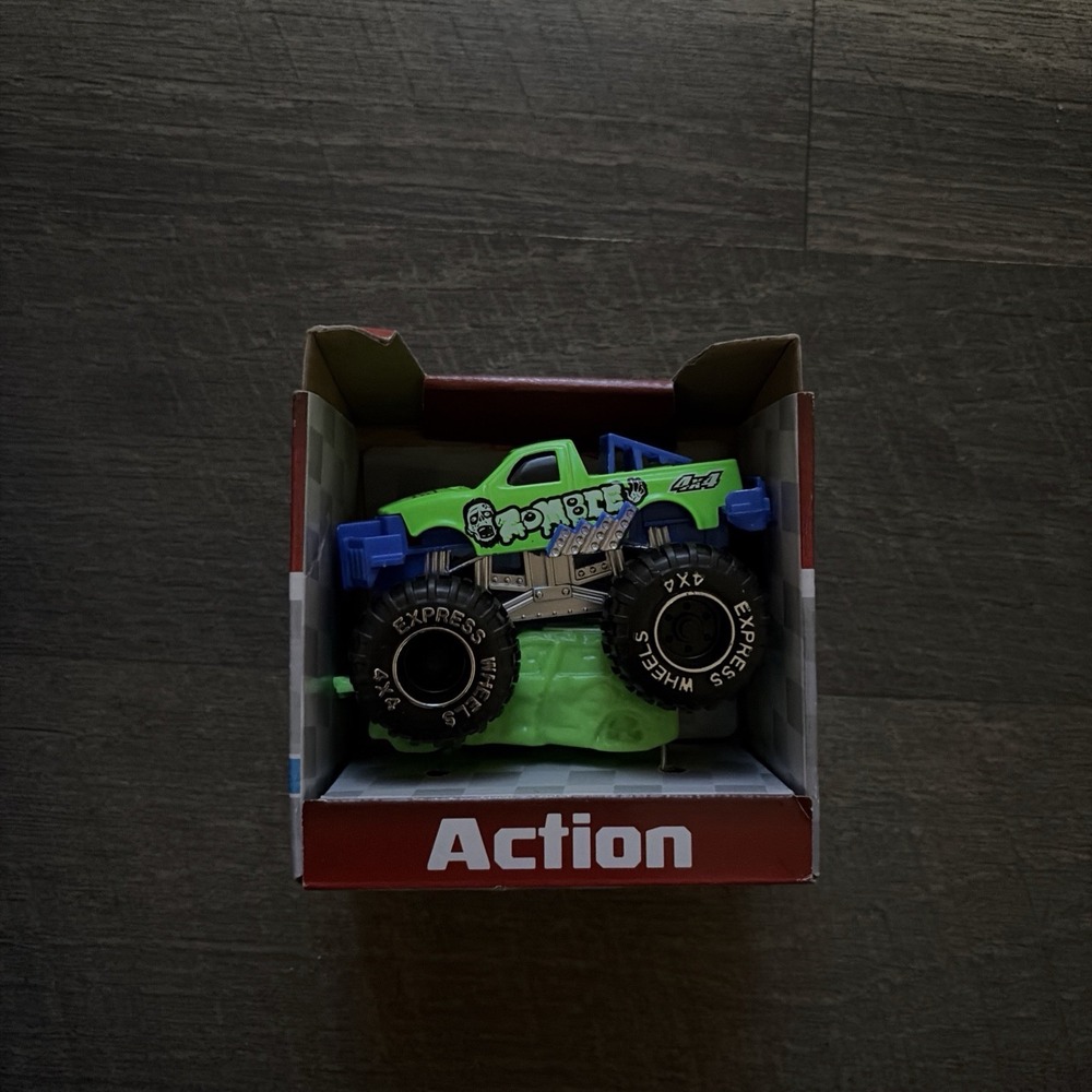 NEW Green Turbo Wheels Action "Zombie" Monster Truck 4x4 Die-Cast 1:64 "Express